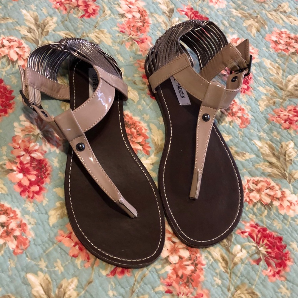 Steve Madden nude patent leather Sandler’s